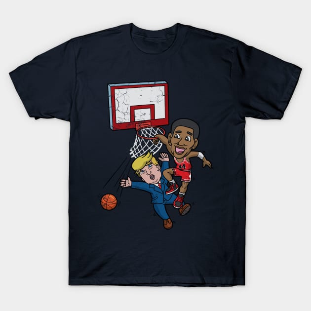 Obama Dunks On Trump T-Shirt by E